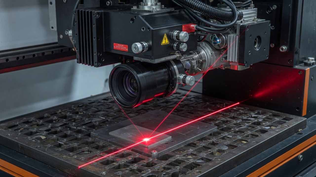 Illustrative laser scan head