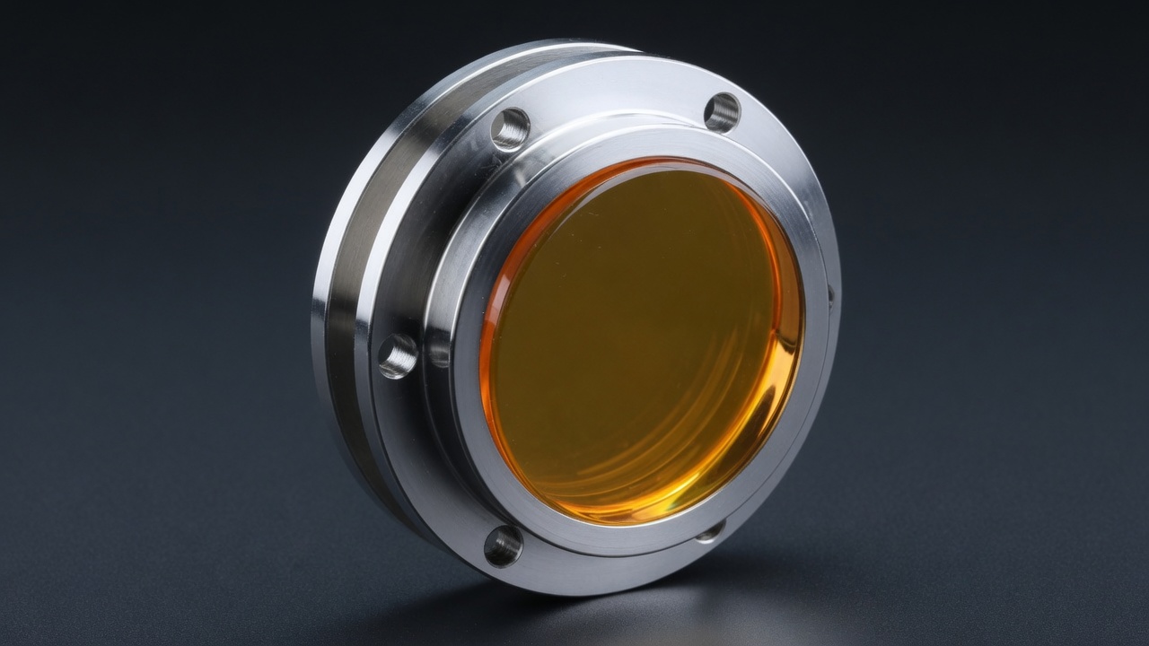 CVD ZnSe window in a stainless process flange